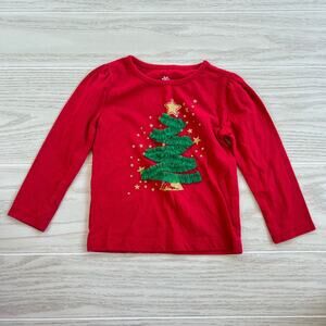 Infant Toddler Girls Tulle Christmas Tree Glitter Stars Tee 18 Months